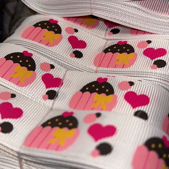 Grosgrain Ribbon 7/8” 5 yards 5/$20 hair bows shipping supplies cupcakes hearts - Picture 2 of 4